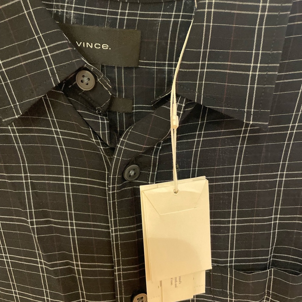 NWT Vince Men's Plaid Button-Up Shirt sz Medium - Picture 10 of 13